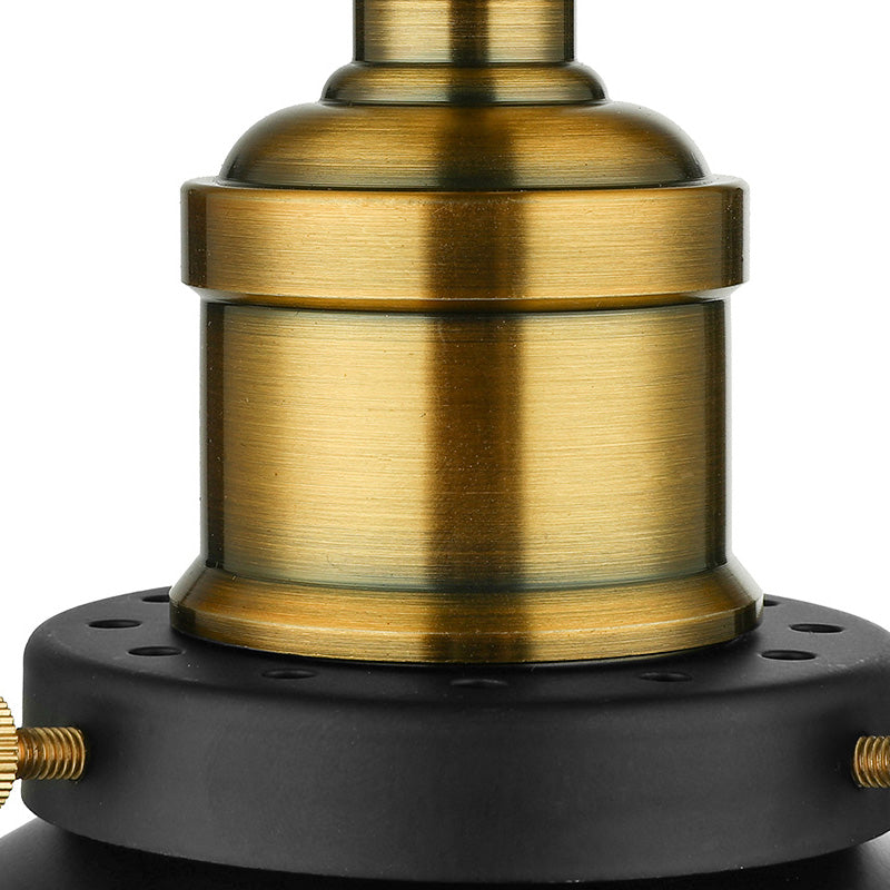 1 Bulb Conical Ceiling Lighting Vintage Stylish Black Metallic Semi Flush Ceiling Light for Dining Room Clearhalo 'Ceiling Lights' 'Close To Ceiling Lights' 'Close to ceiling' 'Semi-flushmount' Lighting' 135590