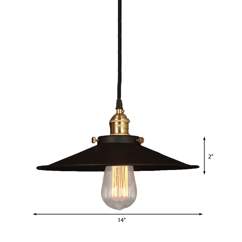 Metal Conic Ceiling Pendant Industrial Style 1 Light Dining Table Ceiling Light Fixture in Brass/Weathered Brass Clearhalo 'Art Deco Pendants' 'Cast Iron' 'Ceiling Lights' 'Ceramic' 'Crystal' 'Industrial Pendants' 'Industrial' 'Metal' 'Middle Century Pendants' 'Pendant Lights' 'Pendants' 'Tiffany' Lighting' 135639