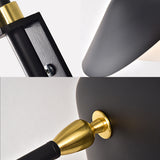 1 Light Living Room Wall Lamp with Waveforms Metal Shade Black Finish Adjustable Sconce Light Fixture Clearhalo 'Cast Iron' 'Glass' 'Industrial' 'Modern wall lights' 'Modern' 'Tiffany' 'Traditional wall lights' 'Wall Lamps & Sconces' 'Wall Lights' Lighting' 135679