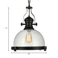 Black Dome Pendant Ceiling Light Coastal Clear Glass Single-Bulb Dining Room Hanging Lamp Clearhalo 'Ceiling Lights' 'Glass shade' 'Glass' 'Industrial Pendants' 'Industrial' 'Middle Century Pendants' 'Pendant Lights' 'Pendants' 'Tiffany' Lighting' 135752