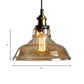 Dome Pendant Light Industrial Single-Bulb Brown/Clear Glass Hanging Lamp in Brass, 8"/10"/11" Wide Clearhalo 'Ceiling Lights' 'Glass shade' 'Glass' 'Industrial Pendants' 'Industrial' 'Middle Century Pendants' 'Pendant Lights' 'Pendants' 'Tiffany' Lighting' 135878