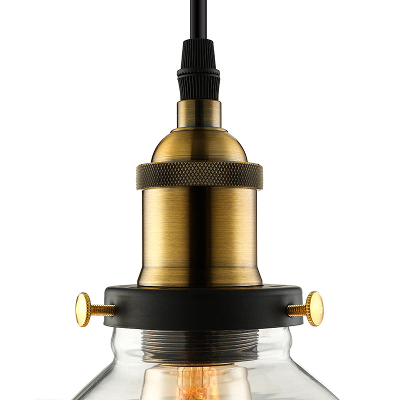 Barn Pendant Light Industrial 1 Light 8"/10"/12" Wide Prismatic Glass Hanging Lamp in Clear Clearhalo 'Ceiling Lights' 'Close To Ceiling Lights' 'Glass shade' 'Glass' 'Industrial Pendants' 'Industrial' 'Middle Century Pendants' 'Pendant Lights' 'Pendants' 'Tiffany' Lighting' 135909