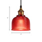Single Light Dome Pendant Lighting Fixture Industrial Brass Prismatic Glass Hanging Ceiling Light in Red/Bronze/Blue Clearhalo 'Ceiling Lights' 'Glass shade' 'Glass' 'Industrial Pendants' 'Industrial' 'Middle Century Pendants' 'Pendant Lights' 'Pendants' 'Tiffany' Lighting' 135920