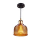 Single Light Dome Pendant Lighting Fixture Industrial Brass Prismatic Glass Hanging Ceiling Light in Red/Bronze/Blue Clearhalo 'Ceiling Lights' 'Glass shade' 'Glass' 'Industrial Pendants' 'Industrial' 'Middle Century Pendants' 'Pendant Lights' 'Pendants' 'Tiffany' Lighting' 135930