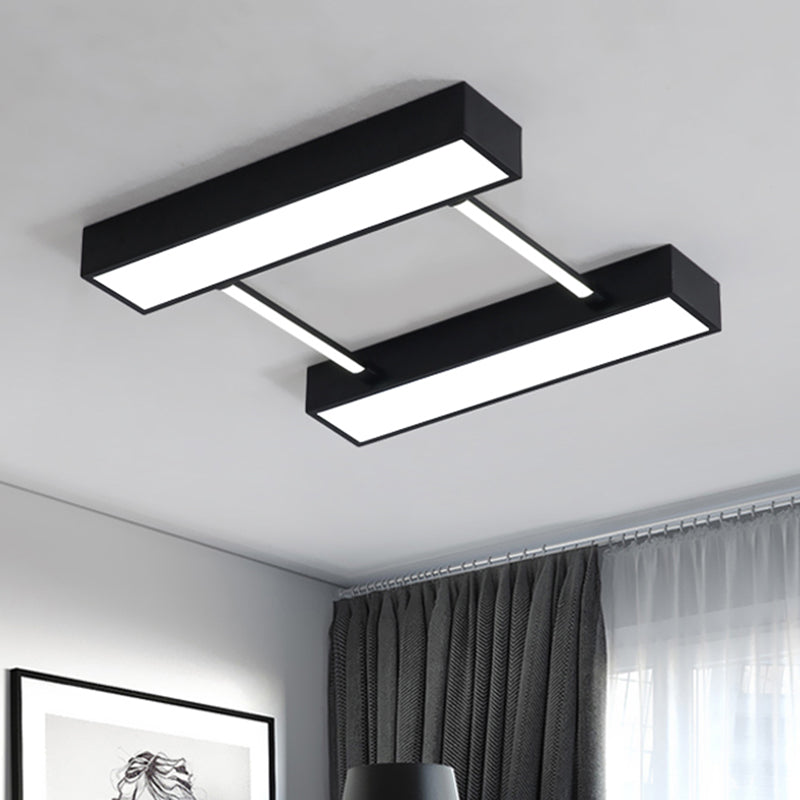 Parallel Cuboid Flush Mount Nordic Metal White/Black Integrated LED ...