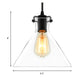 1 Light Cone Pendant Lighting Industrial Black Clear Glass Hanging Light Fixture for Living Room Clearhalo 'Ceiling Lights' 'Glass shade' 'Glass' 'Industrial Pendants' 'Industrial' 'Middle Century Pendants' 'Pendant Lights' 'Pendants' 'Tiffany' Lighting' 136125