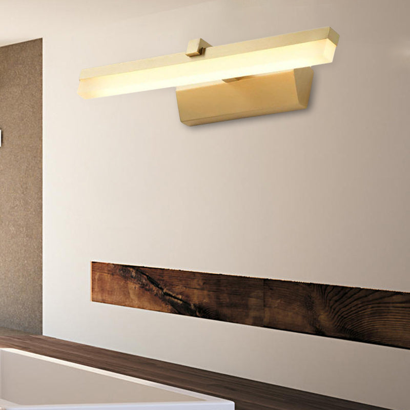 Contemporary LED Vanity Lighting with Acrylic Shade Yellow Slim Wall Mounted Lamp for Bathroom, 9.5"/16" W Clearhalo 'Cast Iron' 'Glass' 'Industrial' 'Modern wall lights' 'Modern' 'Tiffany' 'Traditional wall lights' 'Vanity Lights' 'Wall Lights' Lighting' 136221