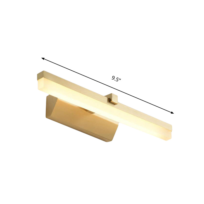 Contemporary LED Vanity Lighting with Acrylic Shade Yellow Slim Wall Mounted Lamp for Bathroom, 9.5"/16" W Clearhalo 'Cast Iron' 'Glass' 'Industrial' 'Modern wall lights' 'Modern' 'Tiffany' 'Traditional wall lights' 'Vanity Lights' 'Wall Lights' Lighting' 136227