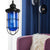 Black Single-Bulb Pendant Lighting Fixture Vintage Yellow/Green/Clear Glass Caged Hanging Ceiling Light for Living Room Dark Blue Clearhalo 'Ceiling Lights' 'Glass shade' 'Glass' 'Industrial Pendants' 'Industrial' 'Middle Century Pendants' 'Pendant Lights' 'Pendants' 'Tiffany' Lighting' 136306