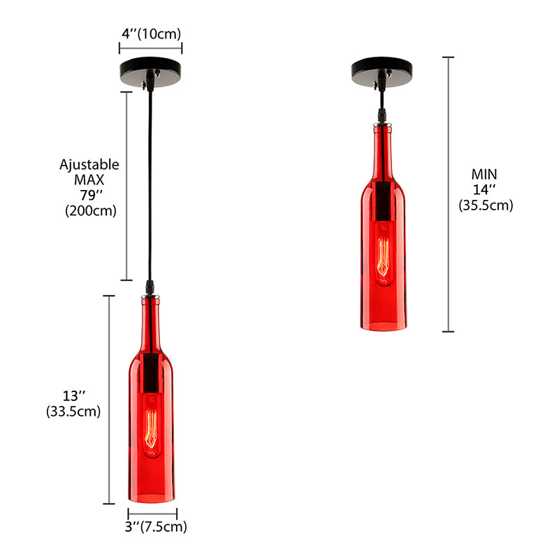 Blue/Brown 1 Light Hanging Lamp Vintage Industrial Glass Bottle Shade Hanging Lamp with Adjustable Cord Clearhalo 'Ceiling Lights' 'Glass shade' 'Glass' 'Industrial Pendants' 'Industrial' 'Middle Century Pendants' 'Pendant Lights' 'Pendants' 'Tiffany' Lighting' 136345