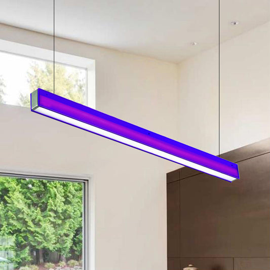 Orange/Purple Rectangular Flush Mount Lamp Contemporary Led Metal Flush Ceiling Light for Dining Room Purple Clearhalo 'Ceiling Lights' 'Close To Ceiling Lights' 'Close to ceiling' 'Flush mount' Lighting' 136583