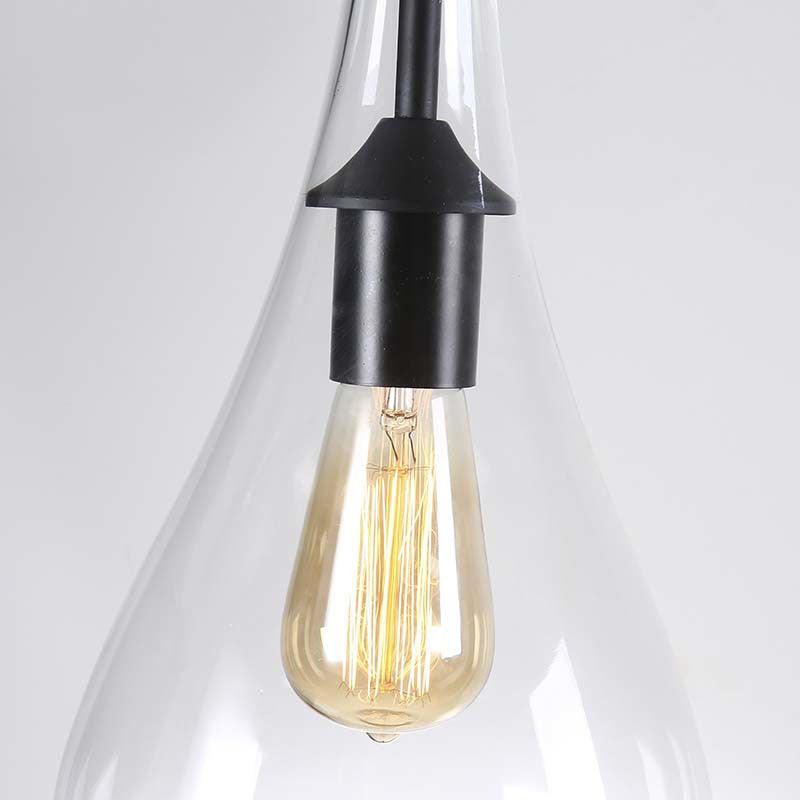 Clear Glass Urn/Trapezoid Pendant Lighting Industrial Style 1 Light Bedroom Hanging Light Fixture with Adjustable Rope Clearhalo 'Ceiling Lights' 'Glass shade' 'Glass' 'Industrial Pendants' 'Industrial' 'Middle Century Pendants' 'Pendant Lights' 'Pendants' 'Tiffany' Lighting' 136700