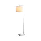 Beige Cylinder Reading Floor Lamp Modernism Fabric LED Standing Light for Living Room Clearhalo 'Floor Lamps' 'Lamps' Lighting' 136784