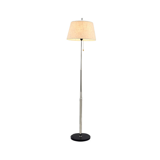 Tapered Floor Standing Lamp Modernism Fabric 1 Light Reading Floor Lamp in Beige with Base Clearhalo 'Floor Lamps' 'Lamps' Lighting' 136815
