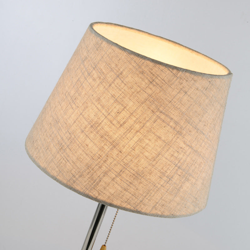 Tapered Floor Standing Lamp Modernism Fabric 1 Light Reading Floor Lamp in Beige with Base Clearhalo 'Floor Lamps' 'Lamps' Lighting' 136817