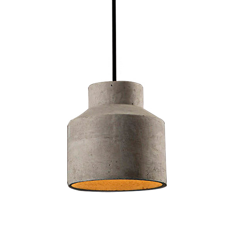 6.5"/8.5"/10.5" Dia Barn/Cylinder/Dome Cement Pendant Lighting Industrial 1 Light Dining Table Ceiling Light Fixture with Adjustable Cord in Grey Clearhalo 'Ceiling Lights' 'Modern Pendants' 'Modern' 'Pendant Lights' 'Pendants' Lighting' 136836