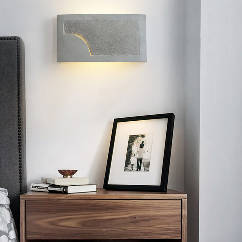 Cement Bowl/Cylinder Shade Wall Lighting Modern Style 1 Light Bathroom Wall Light Fixture in Grey Grey Rectangle Clearhalo 'Industrial wall lights' 'Industrial' 'Middle century wall lights' 'Tiffany' 'Wall Lamps & Sconces' 'Wall Lights' Lighting' 136868