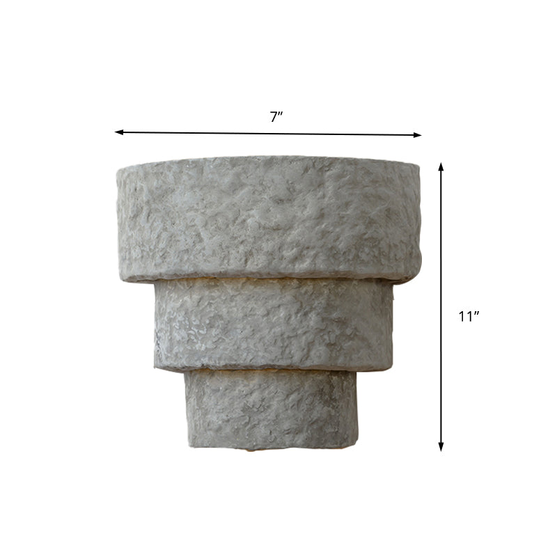 Cement Bowl/Cylinder Shade Wall Lighting Modern Style 1 Light Bathroom Wall Light Fixture in Grey Clearhalo 'Industrial wall lights' 'Industrial' 'Middle century wall lights' 'Tiffany' 'Wall Lamps & Sconces' 'Wall Lights' Lighting' 136879