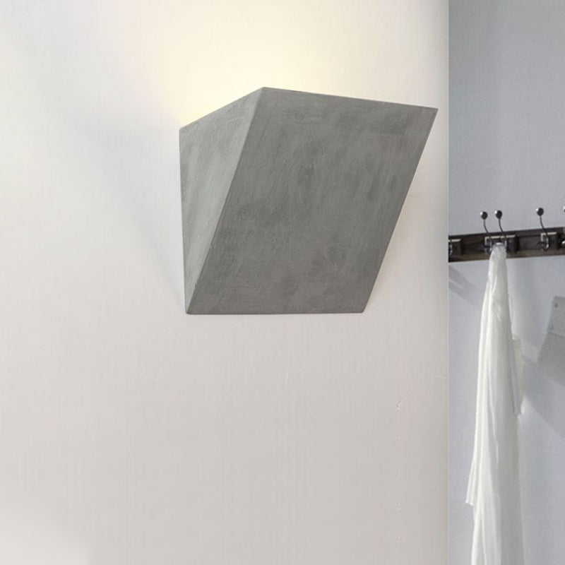 Cement Bowl/Cylinder Shade Wall Lighting Modern Style 1 Light Bathroom Wall Light Fixture in Grey Grey Square Clearhalo 'Industrial wall lights' 'Industrial' 'Middle century wall lights' 'Tiffany' 'Wall Lamps & Sconces' 'Wall Lights' Lighting' 136884