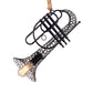 Metallic Trumpet Pendant Light with Mesh Shade and Rope Rustic Retro 1 Light Balcony Hanging Light in Black Clearhalo 'Art Deco Pendants' 'Black' 'Cast Iron' 'Ceiling Lights' 'Ceramic' 'Crystal' 'Industrial Pendants' 'Industrial' 'Metal' 'Middle Century Pendants' 'Pendant Lights' 'Pendants' 'Rustic Pendants' 'Tiffany' Lighting' 136929