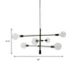Mobile Metal Chandelier Light Fixture Modernist 6 Lights Black Hanging Lighting with Exposed Bulb Clearhalo 'Ceiling Lights' 'Chandeliers' 'Modern Chandeliers' 'Modern' Lighting' 136935