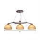 Amber Glass Oil Rubbed Bronze Hanging Pendant Dome 3-Bulb Industrial Island Lamp for Indoor Clearhalo 'Ceiling Lights' 'Close To Ceiling Lights' 'Glass shade' 'Glass' 'Island Lights' Lighting' 137021