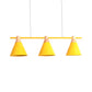 Triple Light Cone Shade Island Lighting Nordic Metal Hanging Chandelier in Green/Grey/Yellow for Kitchen Clearhalo 'Ceiling Lights' 'Island Lights' Lighting' 137331