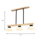 Wooden Cone Shade Island Chandelier 3/4 Heads Nordic Style Linear Pendant Light over Kitchen Island Clearhalo 'Ceiling Lights' 'Island Lights' Lighting' 137351