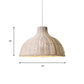 Half Circle Ceiling Fixture Beach House Rattan 1 Light Pendant Light with 71" Adjustable Cord in White/Brown Clearhalo 'Ceiling Lights' 'Modern Pendants' 'Modern' 'Pendant Lights' 'Pendants' Lighting' 137421