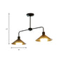 Black/White Conic Pendant Light Industrial Stylish Metallic 2 Heads Kitchen Island Lighting with Angle Arm Clearhalo 'Ceiling Lights' 'Island Lights' Lighting' 137543
