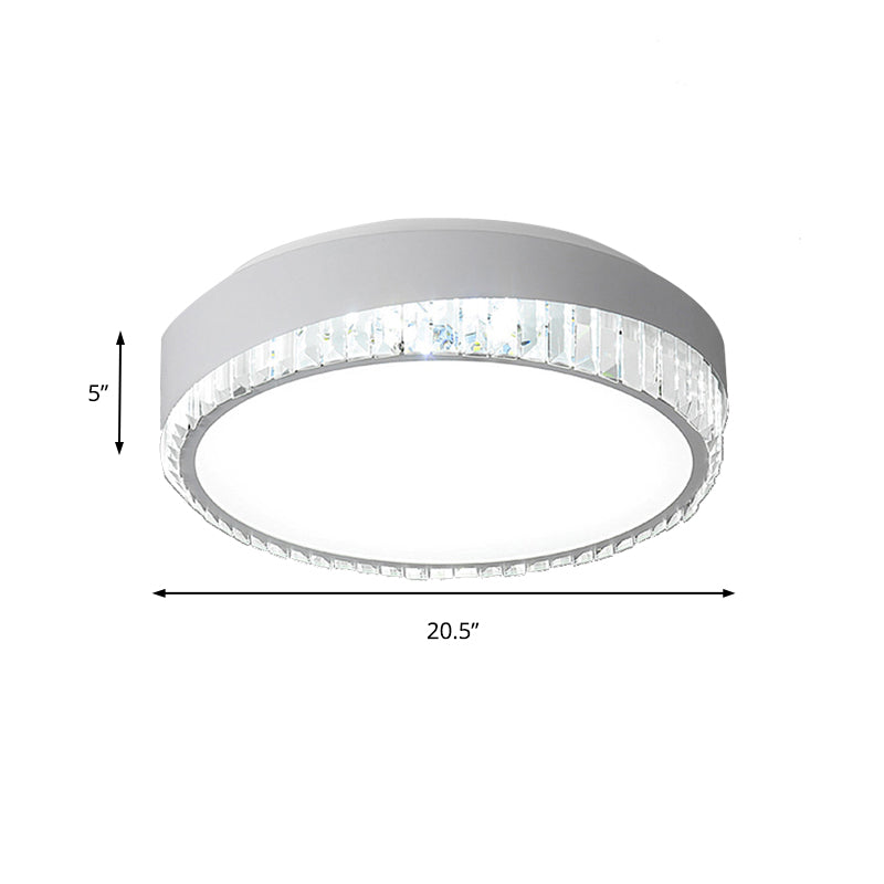 16.5"/20.5" Wide Modern Round Flush Mount Lighting Acrylic Bedroom Flush Ceiling Light with Crystal Accent in Warm/White Light Clearhalo 'Ceiling Lights' 'Close To Ceiling Lights' 'Close to ceiling' 'Flush mount' Lighting' 137628