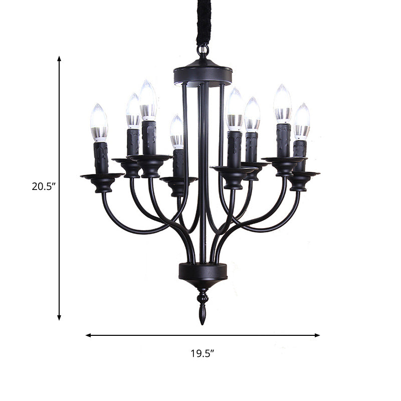 Multi Light Metallic Chandelier Lighting Rustic Lodge Black Exposed Bulb Indoor Hanging Lamp Clearhalo 'Cast Iron' 'Ceiling Lights' 'Chandeliers' 'Industrial Chandeliers' 'Industrial' 'Metal' 'Middle Century Chandeliers' 'Rustic Chandeliers' 'Tiffany' Lighting' 137754