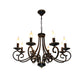 Vintage Style Exposed Chandelier Light with Candle 6/8 Heads Iron Hanging Ceiling Light in Black Clearhalo 'Cast Iron' 'Ceiling Lights' 'Chandeliers' 'Industrial Chandeliers' 'Industrial' 'Metal' 'Middle Century Chandeliers' 'Rustic Chandeliers' 'Tiffany' Lighting' 137765