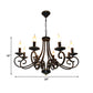 Vintage Style Exposed Chandelier Light with Candle 6/8 Heads Iron Hanging Ceiling Light in Black Clearhalo 'Cast Iron' 'Ceiling Lights' 'Chandeliers' 'Industrial Chandeliers' 'Industrial' 'Metal' 'Middle Century Chandeliers' 'Rustic Chandeliers' 'Tiffany' Lighting' 137766