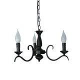 3/5 Heads Flameless Candle Chandelier Lighting Vintage Style Black Metallic Hanging Lamp for Living Room Clearhalo 'Cast Iron' 'Ceiling Lights' 'Chandeliers' 'Industrial Chandeliers' 'Industrial' 'Metal' 'Middle Century Chandeliers' 'Rustic Chandeliers' 'Tiffany' Lighting' 137806