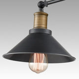 2 Packs Cone Bedroom Wall Mount Light Vintage Metal 1 Bulb Black Wall Lighting with Adjustable Arm Clearhalo 'Cast Iron' 'Glass' 'Industrial' 'Modern wall lights' 'Modern' 'Tiffany' 'Traditional wall lights' 'Wall Lamps & Sconces' 'Wall Lights' Lighting' 138016
