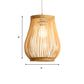 Bamboo Woven Shade Pendant Ceiling Light Asian Style 1 Bulb Beige Hanging Lamp, 7"/8" Wide Clearhalo 'Ceiling Lights' 'Pendant Lights' 'Pendants' Lighting' 138060