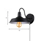 Barn Kitchen Wall Light Fixture Industrial Metal 1 Light Black Sconce Light with Gooseneck Arm and Plug In Cord Clearhalo 'Art deco wall lights' 'Cast Iron' 'Glass' 'Industrial wall lights' 'Industrial' 'Middle century wall lights' 'Modern' 'Rustic wall lights' 'Tiffany' 'Traditional wall lights' 'Wall Lamps & Sconces' 'Wall Lights' Lighting' 138181