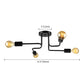 Vintage Exposed Ceiling Flush Mount 4/6-Light Metallic Semi Flush Light with Sputnik Design in Antique Brass/Black Clearhalo 'Ceiling Lights' 'Close To Ceiling Lights' 'Close to ceiling' 'Semi-flushmount' Lighting' 138237