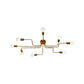 Vintage Exposed Ceiling Flush Mount 4/6-Light Metallic Semi Flush Light with Sputnik Design in Antique Brass/Black Clearhalo 'Ceiling Lights' 'Close To Ceiling Lights' 'Close to ceiling' 'Semi-flushmount' Lighting' 138242