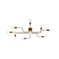 Vintage Exposed Ceiling Flush Mount 4/6-Light Metallic Semi Flush Light with Sputnik Design in Antique Brass/Black Clearhalo 'Ceiling Lights' 'Close To Ceiling Lights' 'Close to ceiling' 'Semi-flushmount' Lighting' 138245