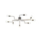 Vintage Exposed Ceiling Flush Mount 4/6-Light Metallic Semi Flush Light with Sputnik Design in Antique Brass/Black Clearhalo 'Ceiling Lights' 'Close To Ceiling Lights' 'Close to ceiling' 'Semi-flushmount' Lighting' 138247