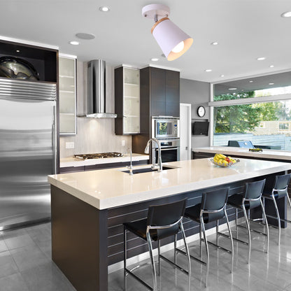 1/2/3-Bulb Semi Flush Light Modernism Tapered Shade Metal Rotatable Semi Flush Mount Light in White for Living Room 1 White Clearhalo 'Ceiling Lights' 'Close To Ceiling Lights' 'Close to ceiling' 'Semi-flushmount' Lighting' 138392