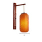 Hand-Knitted Bamboo Wall Lamp Asian Style 1-Light Beige Sconce Fixture with Lantern Design for Hallway Clearhalo 'Wall Lamps & Sconces' 'Wall Lights' Lighting' 138505