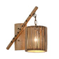 Bamboo Cylindrical Shade Wall Light Sconce Asian Style 1 Light Wood Wall Lamp with Flute Decoration, Left/Right Clearhalo 'Wall Lamps & Sconces' 'Wall Lights' Lighting' 138562