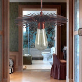 Farmhouse Style Open Bulb Pendant Light with Sputnik Design 1 Light Metal Hanging Lamp in Antique Brass/Weathered Copper Weathered Copper Clearhalo 'Art Deco Pendants' 'Cast Iron' 'Ceiling Lights' 'Ceramic' 'Crystal' 'Industrial Pendants' 'Industrial' 'Metal' 'Middle Century Pendants' 'Pendant Lights' 'Pendants' 'Tiffany' Lighting' 138598