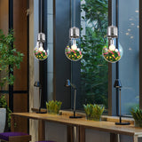 Clear Glass Bulb Shaped Pendant Lamp Industrial Style 1 Light Coffee Shop Hanging Light with Artificial Flower, 6"/9" Wide Clear 6" Clearhalo 'Art Deco Pendants' 'Cast Iron' 'Ceiling Lights' 'Ceramic' 'Crystal' 'Industrial Pendants' 'Industrial' 'Metal' 'Middle Century Pendants' 'Pendant Lights' 'Pendants' 'Tiffany' Lighting' 138602