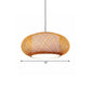Curved Drum Bamboo Pendant Light Asian Stylish 16"/19.5" W 1 Light Beige Hanging Lamp for Living Room Clearhalo 'Ceiling Lights' 'Pendant Lights' 'Pendants' Lighting' 138610