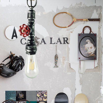 Wrought Iron Pipe Hanging Fixture Industrial 1 Light Indoor Pendant Lamp with Adjustable Rope in Aged Silver/Weathered Copper Aged Silver Clearhalo 'Art Deco Pendants' 'Cast Iron' 'Ceiling Lights' 'Ceramic' 'Crystal' 'Industrial Pendants' 'Industrial' 'Metal' 'Middle Century Pendants' 'Pendant Lights' 'Pendants' 'Tiffany' Lighting' 138643