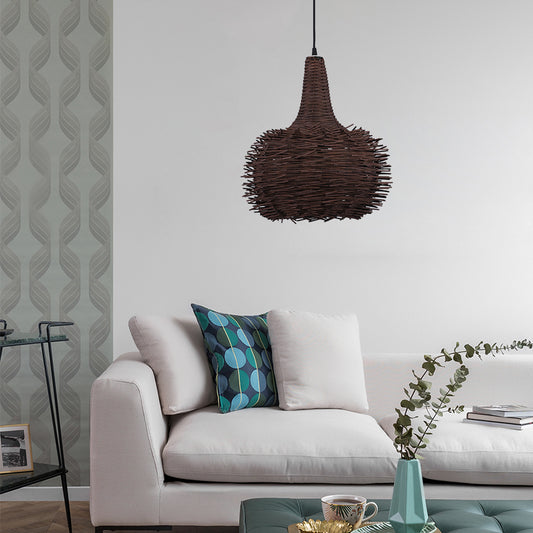 Brown Bird Nest Hanging Pendant Rustic 1 Light Bamboo Suspension Lamp for Living Room Tea House Clearhalo 'Ceiling Lights' 'Modern Pendants' 'Modern' 'Pendant Lights' 'Pendants' Lighting' 138838
